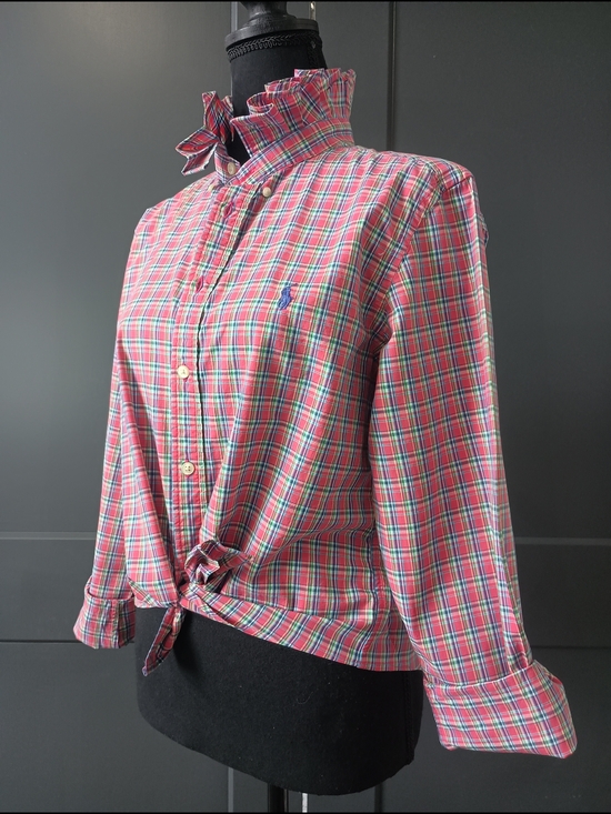 Ralph Lauren Tops - Upcycled Women's Ralph Lauren Ruffled Collar Shirt #080